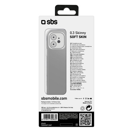 SBS - Coque Skinny pour iPhone 12 & 12 Pro, transparente