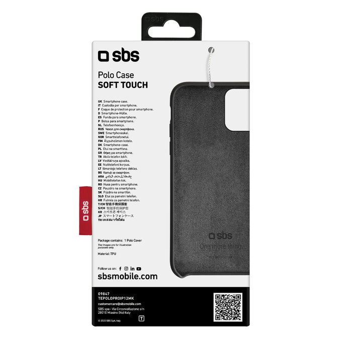 SBS - Coque Polo One pour iPhone 12 & 12 Pro, noir