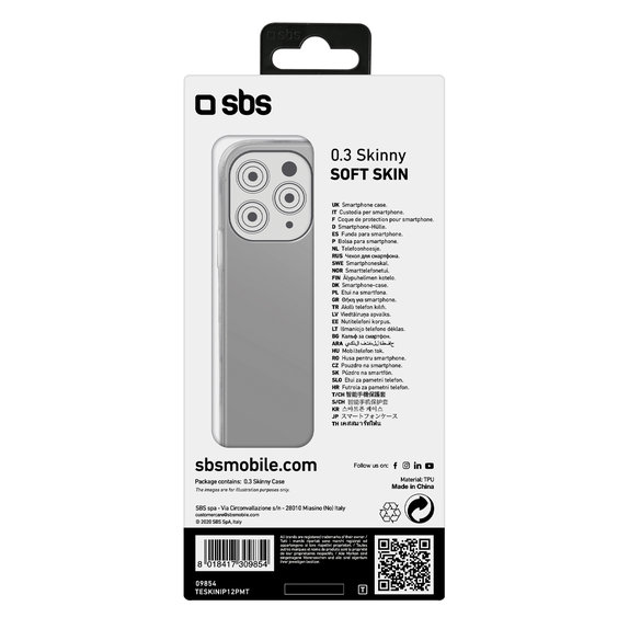 SBS - Coque Skinny pour iPhone 12 Pro Max, transparente