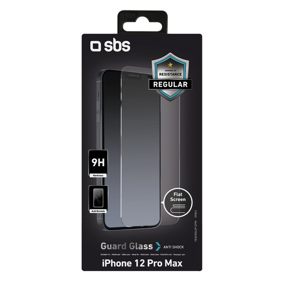 SBS - Verre Trempé pour iPhone 12 Pro Max, transparent