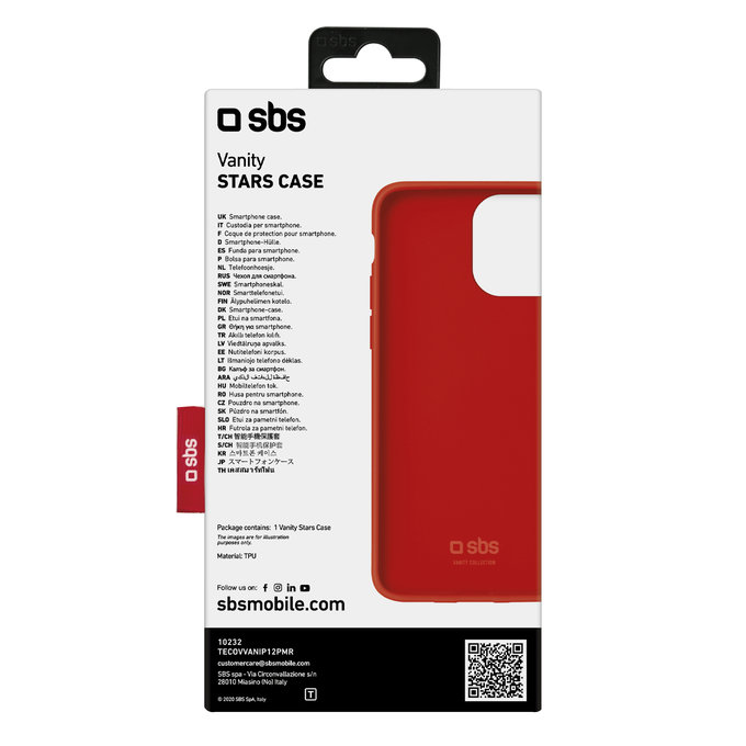 SBS - Étui Vanity pour iPhone 12 Pro Max, rouge