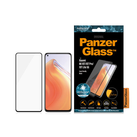 PanzerGlass - Compatible avec les coques en verre trempé pour Xiaomi Mi 10T Pro 5G, 10T Lite, 10T, noir