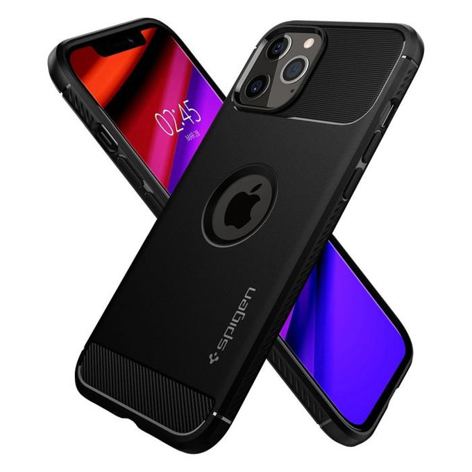 Spigen - Coque Rugged Armor pour iPhone 12 & 12 Pro, noire