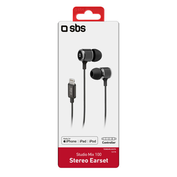 SBS - Microphone pour casque, Lightning, noir
