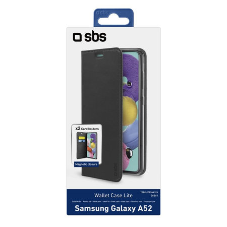 SBS - Étui Book Wallet Lite pour Samsung Galaxy A52, noir