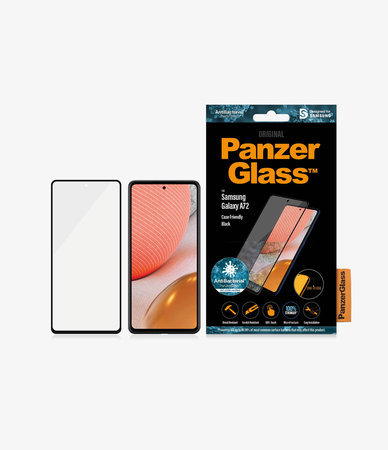 PanzerGlass - Étui en verre trempé Friendly AB pour Samsung Galaxy A72, noir