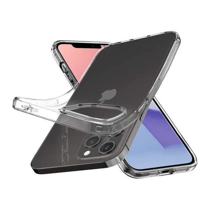 Spigen - Étui Liquid Crystal pour iPhone 12 ét 12 Pro, Crystal Clear