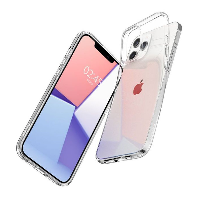 Spigen - Étui Liquid Crystal pour iPhone 12 ét 12 Pro, Crystal Clear
