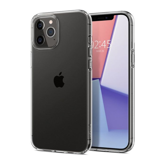 Spigen - Étui Liquid Crystal pour iPhone 12 ét 12 Pro, Crystal Clear