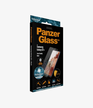 PanzerGlass - Étui en verre trempé Friendly AB pour Samsung Galaxy S21+, Empreinte digitale komp., noir