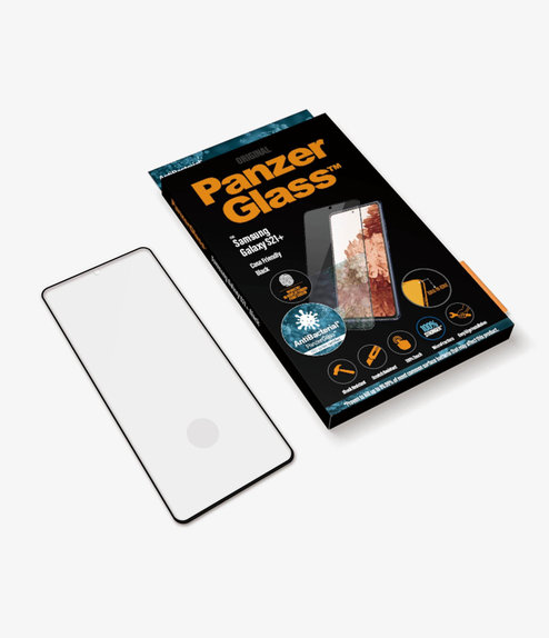 PanzerGlass - Étui en verre trempé Friendly AB pour Samsung Galaxy S21+, Empreinte digitale komp., noir