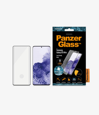 PanzerGlass - Étui en verre trempé Friendly AB pour Samsung Galaxy S21 Ultra, Empreinte digitale komp., noir