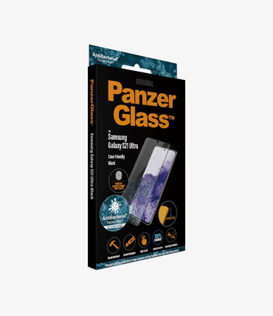 PanzerGlass - Étui en verre trempé Friendly AB pour Samsung Galaxy S21 Ultra, Empreinte digitale komp., noir