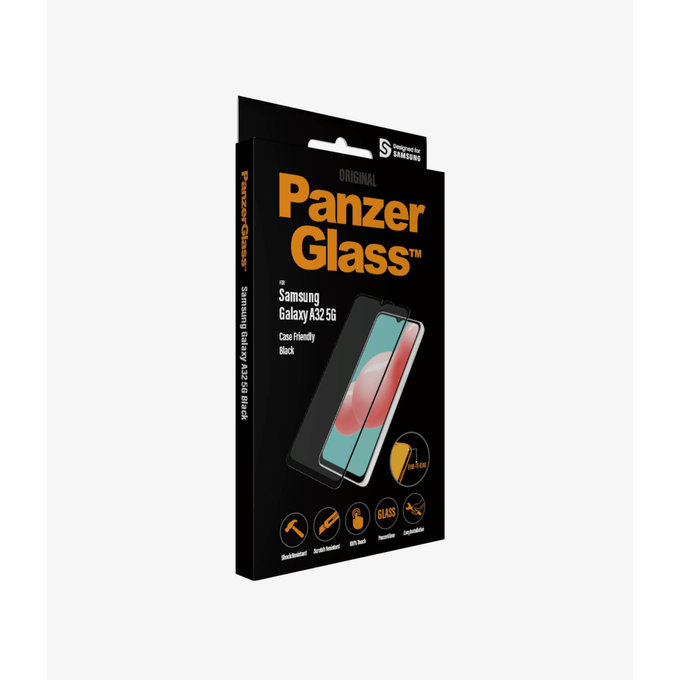 PanzerGlass - Compatible avec les coques en verre trempé pour Samsung Galaxy A32 5G, noir
