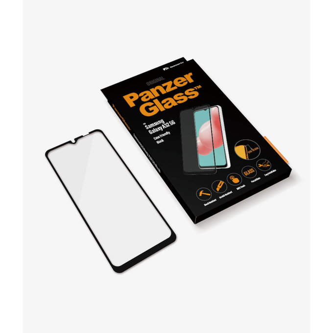 PanzerGlass - Compatible avec les coques en verre trempé pour Samsung Galaxy A32 5G, noir