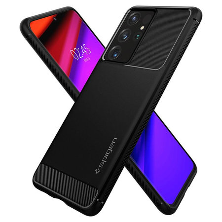 Spigen - Coque Rugged Armor pour Samsung Galaxy S21 Ultra, noir