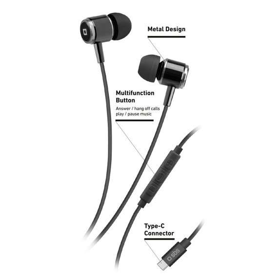 SBS - Casque Studio Mix 100C s Microphone, USB-C, noir