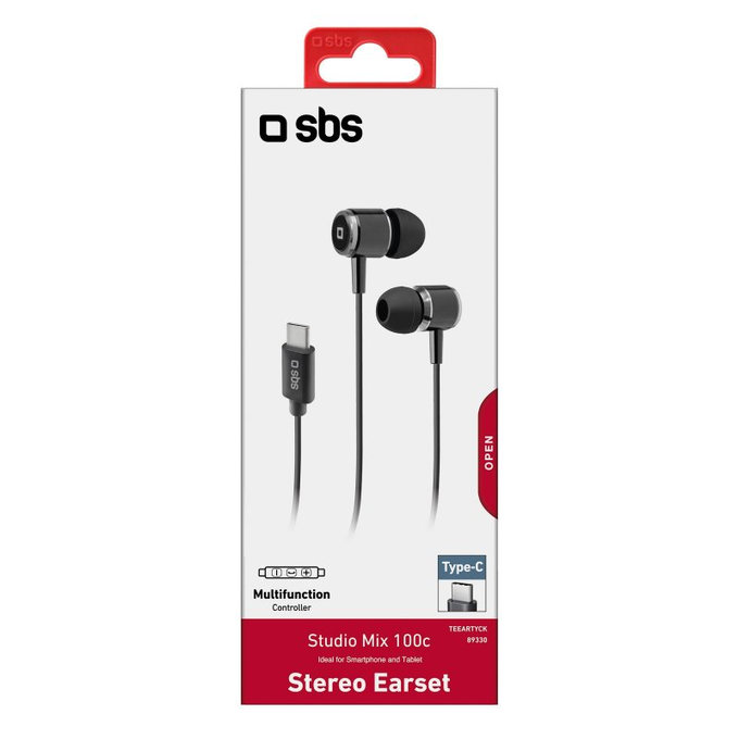 SBS - Casque Studio Mix 100C s Microphone, USB-C, noir