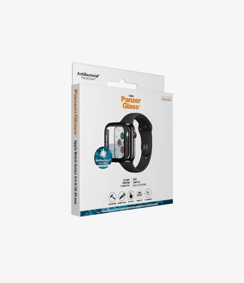 PanzerGlass - Verre trempé Full Body AB pour Apple Watch 4, 5, 6, SE (1ère génération) et SE (2ème génération) 40 mm, noir
