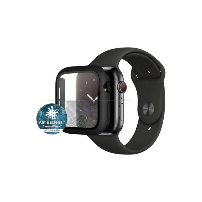 PanzerGlass - Verre trempé Full Body AB pour Apple Watch 4, 5, 6, SE (1ère génération) et SE (2ème génération) 44 mm, noir