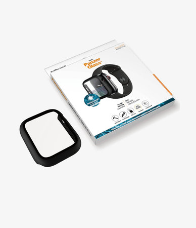PanzerGlass - Verre trempé Full Body AB pour Apple Watch 4, 5, 6, SE (1ère génération) et SE (2ème génération) 44 mm, noir