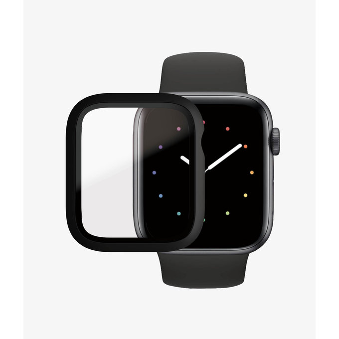 PanzerGlass - Verre trempé Full Body AB pour Apple Watch 4, 5, 6, SE (1ère génération) et SE (2ème génération) 44 mm, noir