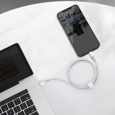 Baseus - Câble Lightning / USB-C (1m), blanc