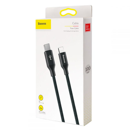 Baseus - Câble Lightning / USB-C (1m), noir