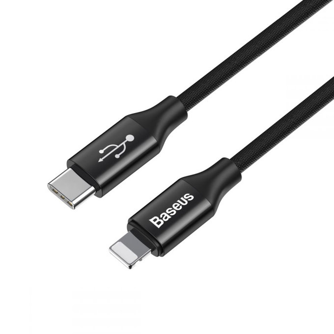 Baseus - Câble Lightning / USB-C (1m), noir