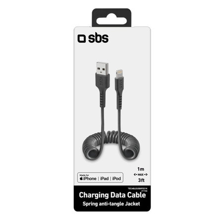 SBS - Câble Lightning / USB (1m), noir