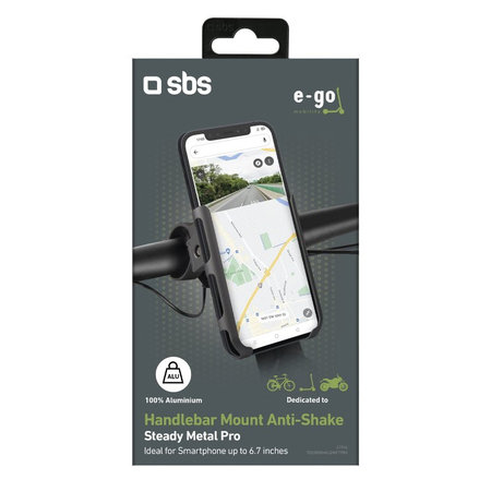 SBS - Support PRO E-Go en aluminium pour scooter et vélo électrique, noir