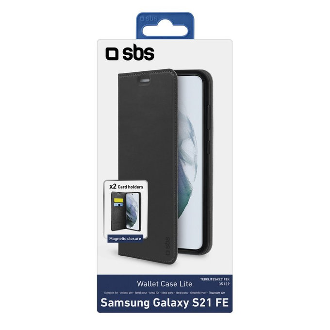 SBS - Étui Book Wallet Lite pour Samsung Galaxy S21 FE, noir