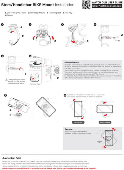 Spigen - Support vélo & scooter Gearlock MS100, noir
