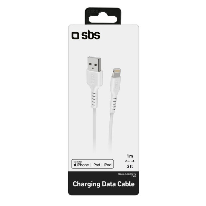 SBS - Câble Lightning / USB (1m), blanc