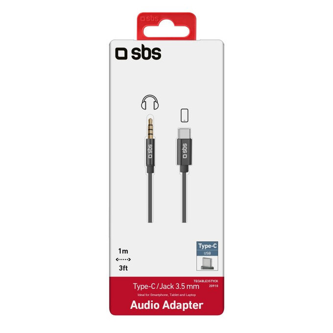 SBS - Adaptateur USB-C / Jack 3,5 mm, noir