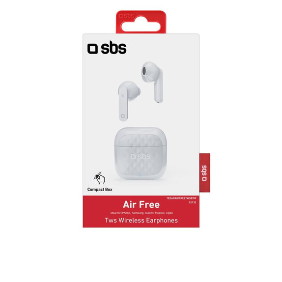 SBS - Étui de chargement pour écouteurs sans fil TWS Air Free 250 mAh, blanc