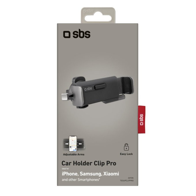 SBS - Car Mount Clip Pro, support universel pour grille d'aération, noir