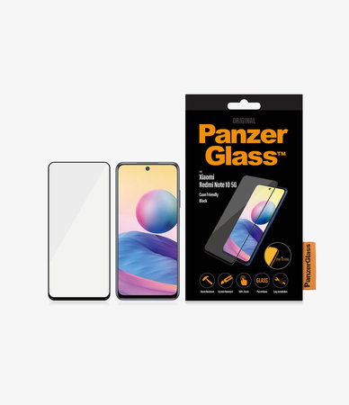 PanzerGlass - Compatible avec les coques en verre trempé pour Xiaomi Redmi Note 10 5G, noir