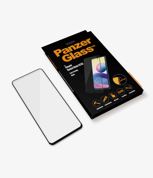 PanzerGlass - Compatible avec les coques en verre trempé pour Xiaomi Redmi Note 10 5G, noir