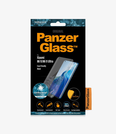 PanzerGlass - Boîtier en verre trempé Friendly AB pour Xiaomi Mi 11, Mi 11 Ultra, noir