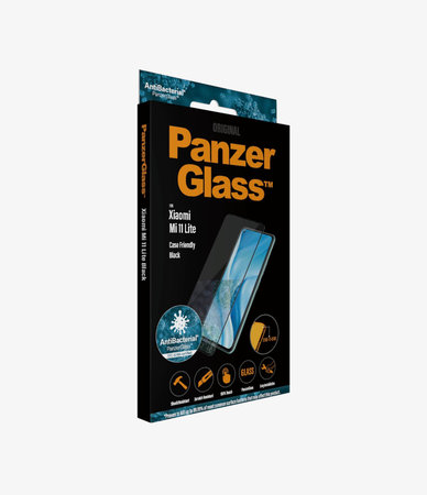 PanzerGlass - Compatible avec les coques en verre trempé pour Xiaomi Mi 11 Lite, noir