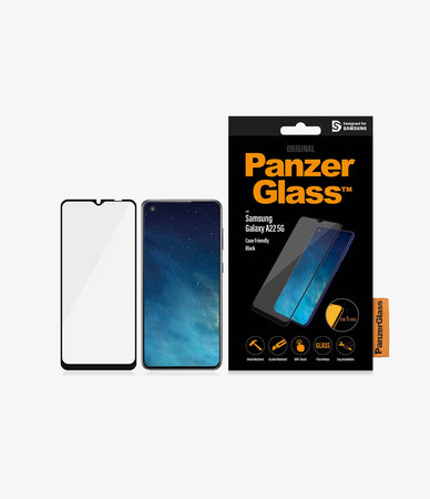 PanzerGlass - Compatible avec les coques en verre trempé pour Samsung Galaxy A22 5G, noir