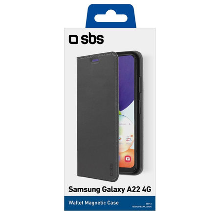 SBS - Étui Book Wallet Lite pour Samsung Galaxy A22, noir