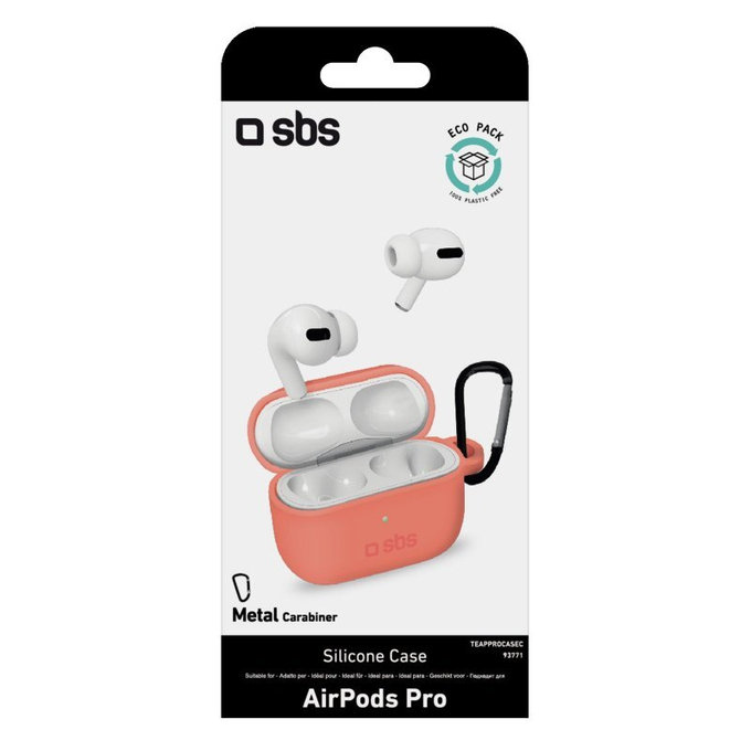 SBS - Étui en silicone pour Apple AirPods Pro, corail