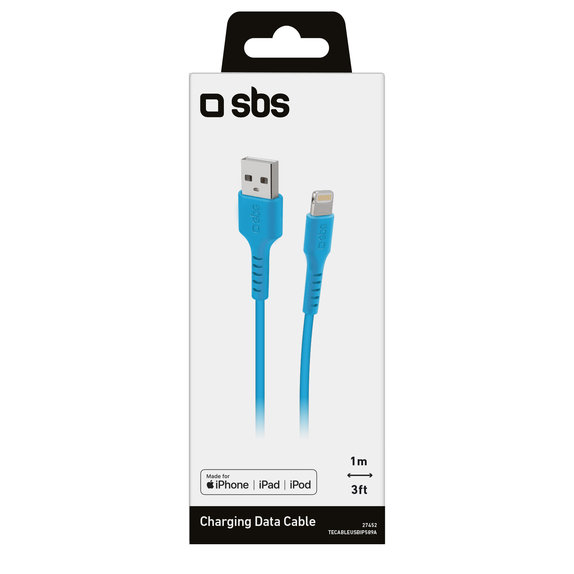 SBS - Câble Lightning / USB (1m), bleu