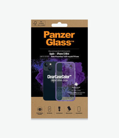 PanzerGlass - Étui ClearCaseColor AB pour iPhone 13 mini, raisin