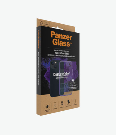 PanzerGlass - Étui ClearCaseColor AB pour iPhone 13 mini, raisin
