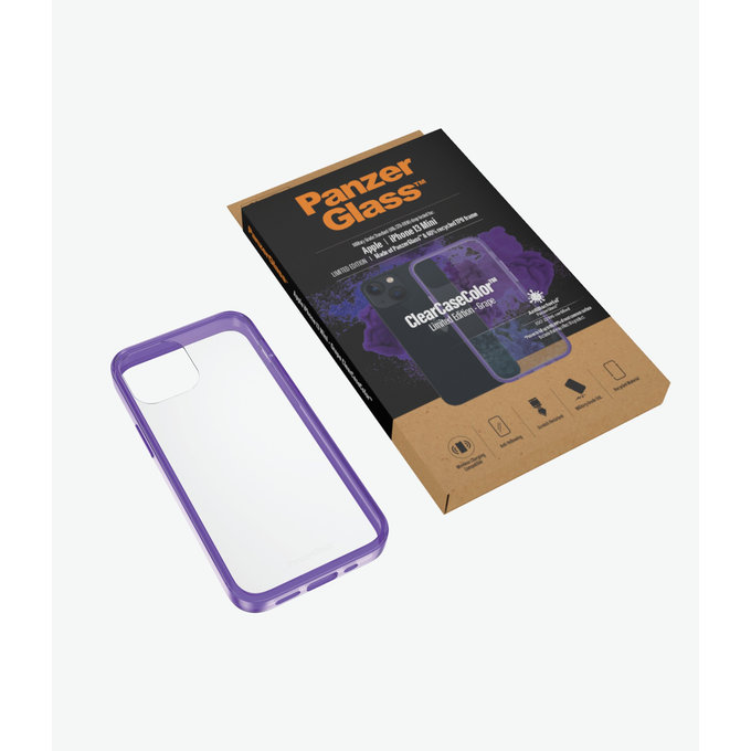 PanzerGlass - Étui ClearCaseColor AB pour iPhone 13 mini, raisin