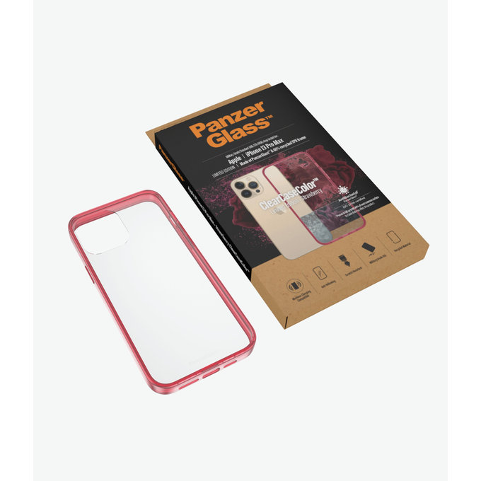 PanzerGlass - Coque ClearCaseColor AB pour iPhone 13 Pro Max, fraise