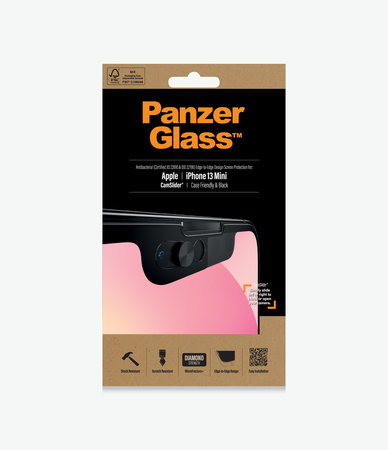 PanzerGlass - Étui en verre trempé CamSlider AB pour iPhone 13 mini, noir